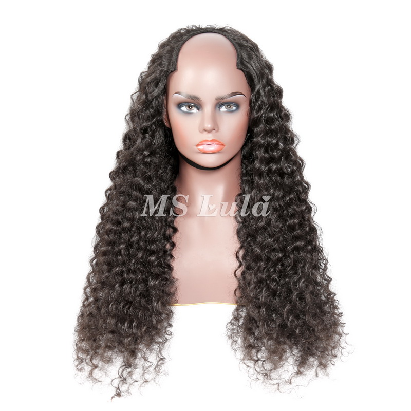 Virgin Human Hair Deep Wave V Part Wigs - 图片 8
